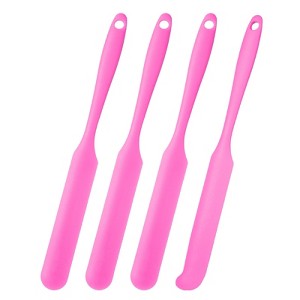 Unique Bargains Silicone Heat Resistant Non-Stick Long Handle Food Spatula for Jars 4 Pcs - 1 of 4