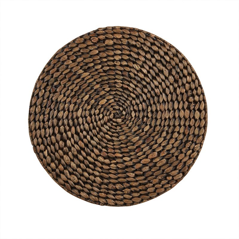 Split P Brown Braided Hyacinth Round Charger Set of 4 15"Dia, 1 of 7