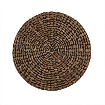Split P Brown Braided Hyacinth Round Charger Set of 4 15"Dia
