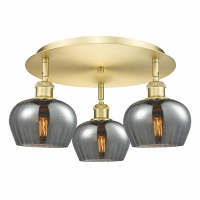 Fenton - 3 Light Flush Mount In Art Deco Style-8 Inches Tall and 18.25 Inches Wide