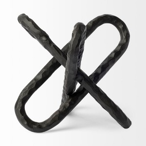 HomeRoots 10" Black Metal Chain Link Tabletop Sculpture - 1 of 4