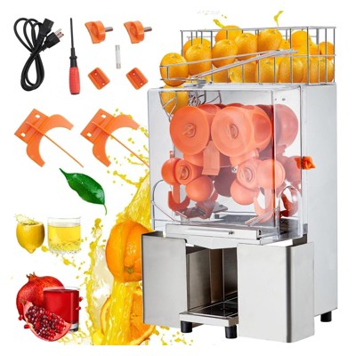 Commercial Orange Juicer Machine with Pull-Out Filter Box, Stainless Steel Cover, and 2 Buckets - Easy to Clean, Reliable Operation