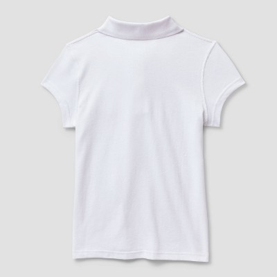 Cat & Jack Girls' 2pk Adaptive Short Sleeve Uniform Polo Shirts - Cat & Jack™ White XL — фото 2