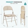 MAYEERTY Khaki Leather Folding Chair 2 Pcs for Home Office Party - Portable & Comfortable - 4 of 4
