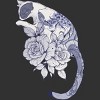 Men's Design By Humans Cat Snake Flowers Tattoo By jess1586 Tank Top - 2 of 3