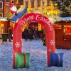 Angel Sar 9ft Inflatable Christmas Arch with Santa Sleigh, LED Light-Up Outdoor Yard Display, Blow-Up Holiday Entrance Decor with Stakes & Sandbags - 2 of 4