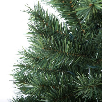 Set of 2 Pre-Lit Potted Pine Christmas Trees with LED Lights