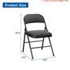 Office 2 Pack/4 Pack Outdoor Folding Chairs, Portable Stackable Foldable Chairs w/ Padded Cushion & Back, Commercial Seat w/ Metal Frame - 3 of 4