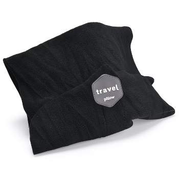 Pino Products Neck Travel Pillow for Neck, Chin, Lumbar, and Leg Support - Black