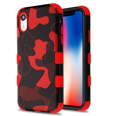 Mybat For Apple Iphone Xr Red Black Camouflage Tuff Hard Tpu