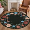Washable Modern Floral Print Summer Spring Area Rugs, Soft Non Slip Botanical Floor Carpet for Home Office - 2 of 4