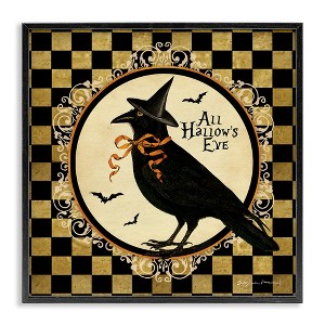 Stupell Industries All Hallow's Eve Halloween Crow Framed Giclee Art - 1 of 4