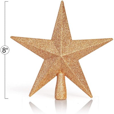 Champagne Glitter Plastic Star Christmas Tree Topper