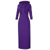 Coolmee Women Hoodies Maxi Dress Casual 3/4 Sleeve Tunic Dress Slim Hooded Sweatshirts Dress with Pocket - 2 of 4