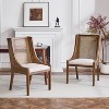 Christopher Knight Home Set of 2 Jace Rustic Fabric Upholstered Wood and Cane Dining Chairs Dark Brown - 2 of 4