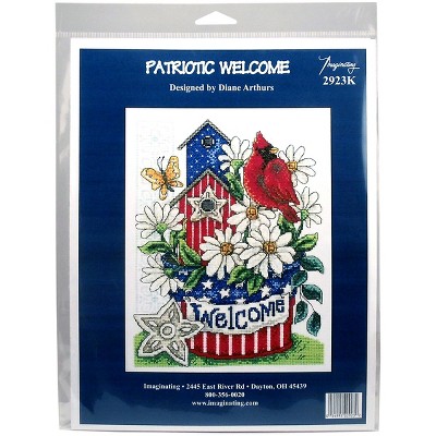 Imaginating Counted Cross Stitch Kit 7.5"X10"-Patriotic Welcome (14 Count)