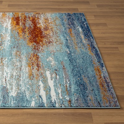 Modern Abstract Multi-Color Synthetic 8' x 10' Area Rug