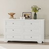 HDZNVF 6 Drawers Elegant Design Wooden Dresser, Retro Style Storage Dressers with Metal Handles for Bedroom, White - 4 of 4