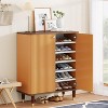Tribesigns Wood 6-Tier 24 Pairs Shoe Storage Cabinet with Doors and Adjustable Shelves, Freestanding Shoe Organizer for Entryway Hallway - 2 of 4