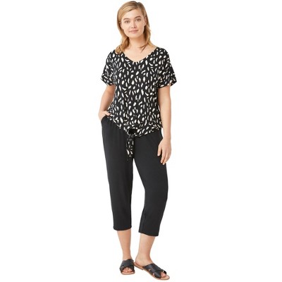 ellos Plus Size Tie-Front Capri
