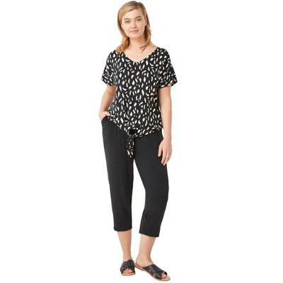 Ellos Women's Plus Size Tie-front Capri : Target