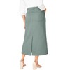 Jessica London Classic Cotton Denim Midi Skirt - 3 of 4