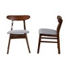 Baxton Studio 2pc Ulyana Fabric and Wood Dining Chair Set Gray/Dirty Oak: Polyester Upholstery, Rubberwood Frame - 4 of 4