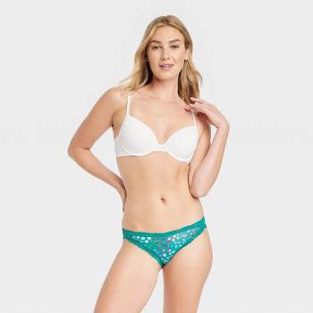 Women's Lace Trim Cotton Bikini Underwear - Auden™