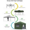 10x10 Pop Up Canopy Tent with 4Pcs Sidewalls, Portable Instant Canopy with 4 Stakes, 4 Ropes, 4 Sandbags for Patio, Outdoor, Camping - 2 of 4