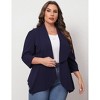 Women's Plus Size Cardigan 3/4 Sleeve Open Front Blazer for Women - 2 of 4
