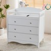 KTMBDW Modern 3-Drawer Dresser Wooden Bed Baby for Bedroom, Living Room, White - image 4 of 4