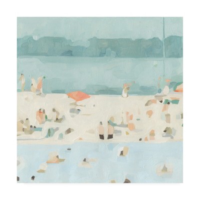 Turquoise and White Coastal Landscape Canvas Print, 24'' x 24''