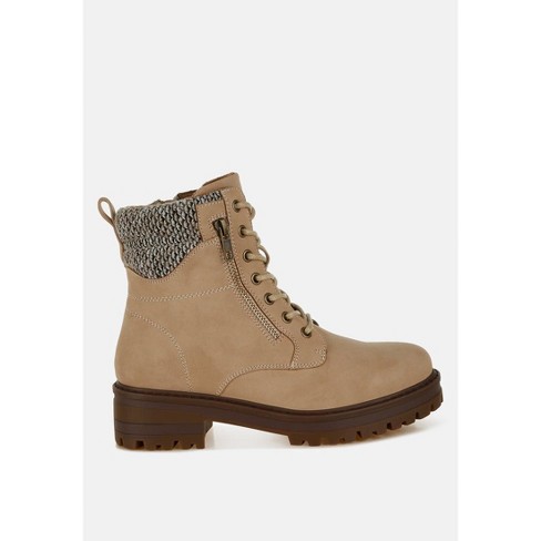 Mahisha Knitted Collar Zip-Up Hiker Boots - image 1 of 4