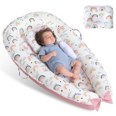 Boersma Baby Crib Bumper with Pure Cotton Sleeve & High-Grade Memory Foam Core, Detachable, Easy to Clean, Portable and Safe for Infant Use