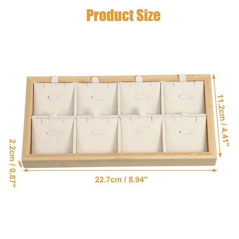 Unique Bargains Bamboo Wood Pendant Tray Stackable Storage Jewelry Tray Showcase Organizer 1 Pcs, 4 of 7