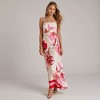 Knit & Lounge Women’s Floral Print Maxi Dress Fitted Bodice Spaghetti Straps Back Zip Bold Summer Statement - 4 of 4