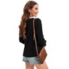 Womens Knit Tops Lightweight Sweater for Fall Lace Button Collar - 2 of 4