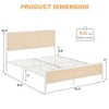 Full Size Rattan Bed Frame with Led Light Headboard, Bohemian Style Cane Boho Bed Frames - 2 of 4
