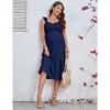 Maternity Dress Summer Ruffle Sleeve Sweetheart Neckline Sleeveless Maxi Dress Baby Shower Photoshoot - image 4 of 4