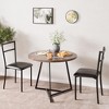 Three-piece double dining table set, double kitchen dining table and chairs, round kitchen dining table set, suitable for small space, apartment - 4 of 4