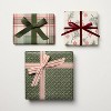 Set of 3 12' Plaid Starburst Ornament Pine Sprigs Gift Wrap - Hearth & Hand™ with Magnolia - 3 of 3