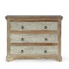 Boho Wood 3 Drawer Dresser with Classic Ring Handles, Compact Storage Cabinet for Small Spaces, Bedroom, or Living Room-The Pop Home - 2 of 4