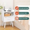 Modern Nightstand with Drawer, Bedside Tables, Mid Century Nightstands with Open Storage Shelf - 4 of 4