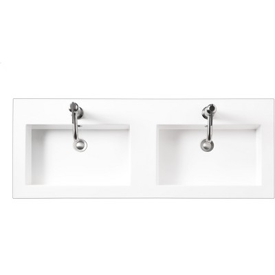 James Martin Vanities Composite Countertop 47" W x 18" D  Sink (Double Basins), White Glossy
