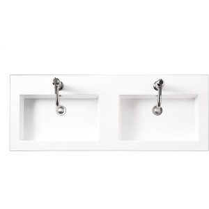 James Martin Vanities Composite Countertop 47" W x 18" D  Sink (Double Basins), White Glossy - 1 of 1