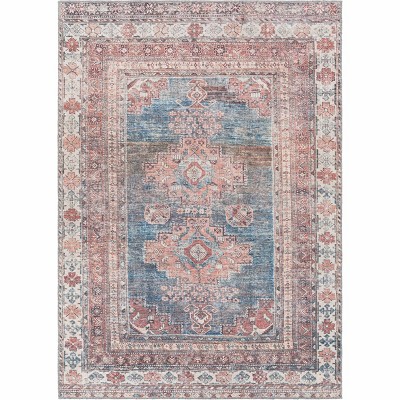 Hauteloom Baltinglass Rust & Blue Washable Area Rug
