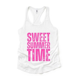 Simply Sage Market Sweet Summer Time Block Distressed Racerback Tank - 1 of 4