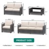 homfan 5-Piece Patio Furniture Sets PE Wicker Rattan Sofa Set with Coffee Table, Durable and Stylish Outdoor Patio Conversation Sets - 3 of 4