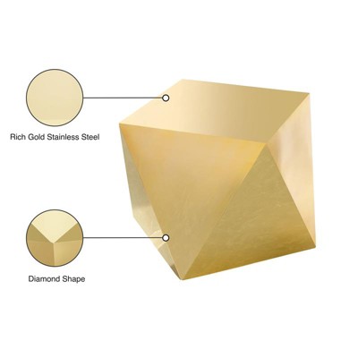 Gemma 20" Gold Stainless Steel Diamond End Table
