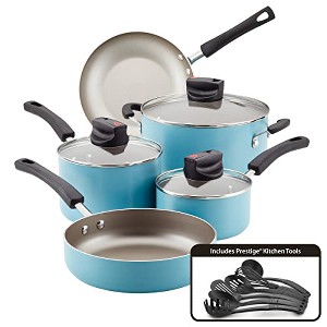Farberware Smart Control Nonstick Cookware Pots and Pans Set, 14 Piece, Aqua - 1 of 4